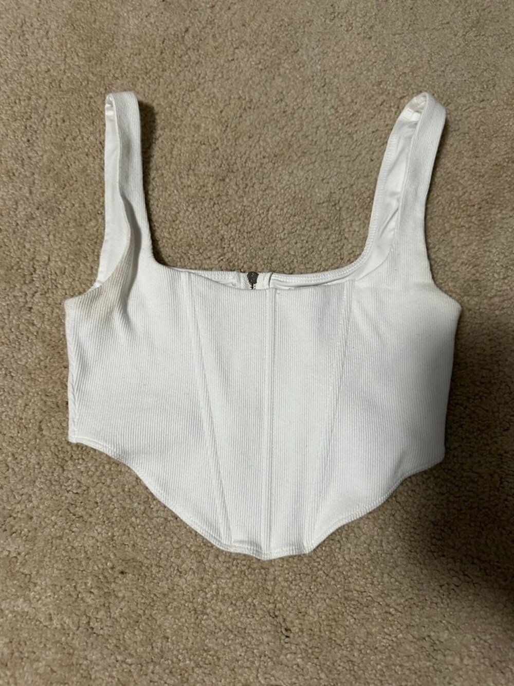 White Princess Polly Ribbed Corset